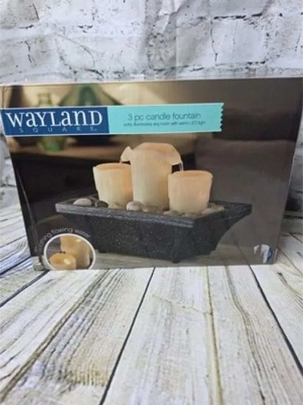 Wayland Square 3 PC Candle Fountain Battery Operated NOT INCLUDED
